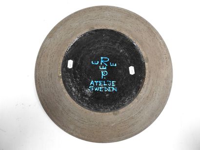 Inger PERSSON (b. 1936): Large circular turquoise...