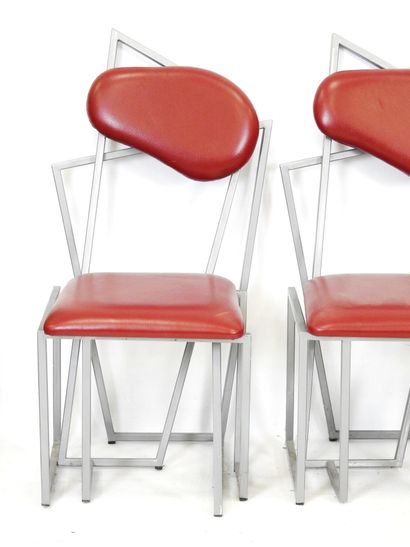 SUITE of FOUR unstructured dining chairs...