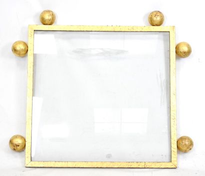 Rectangular metal frame with gold patina,...
