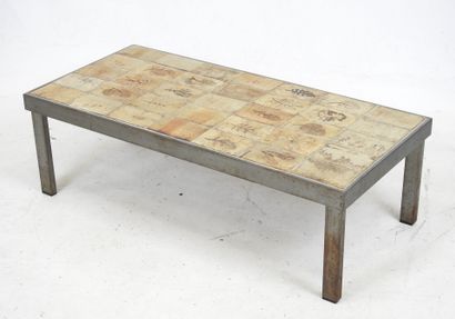 Roger CAPRON (1922-2006). Coffee table with...