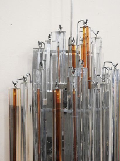 VENINI: Wall lamp with pendants made of orange...
