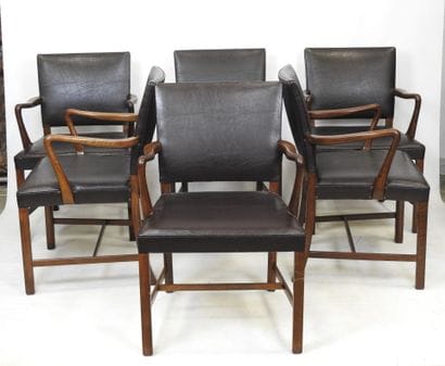 Ole WANSCHER (1903-1985)
Six rosewood armchairs,...
