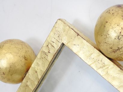 Rectangular metal frame with gold patina,...