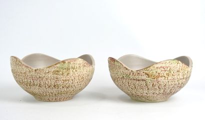 Pol CHAMBOST (1906 - 1983): Two cream ceramic...