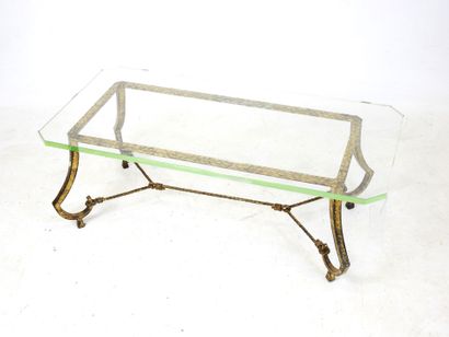 Maison RAMSAY: Low iron table with gilded...