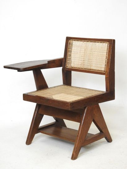 Pierre JEANNERET (1896-1967) 
Teak and wickerwork...