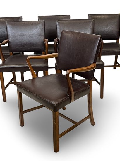 Ole WANSCHER (1903-1985)
Six rosewood armchairs,...