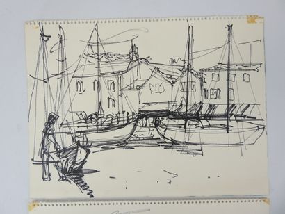 Irena DEDICOVA (1932-1987). Sailboats. Two...