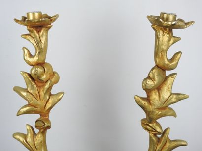 Georges MATHIAS(20th): Pair of gilded cast-aluminum...
