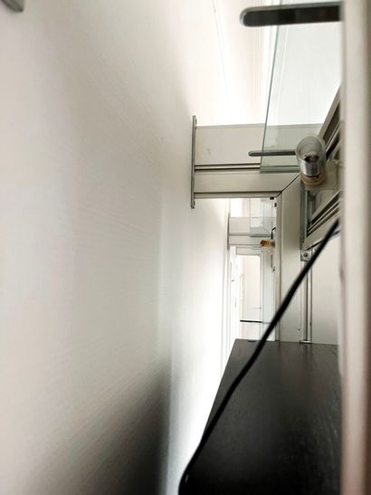 LARGE MODULABLE WALL LIBRARY forming a desk,...