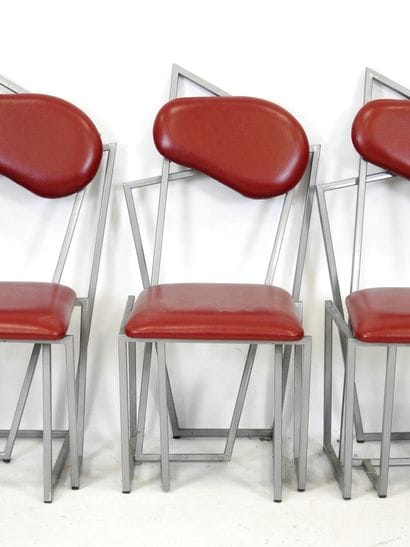 SUITE of FOUR unstructured dining chairs...