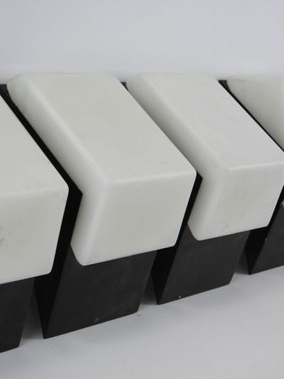 RAAK: Five sconces in black metal and opaline...
