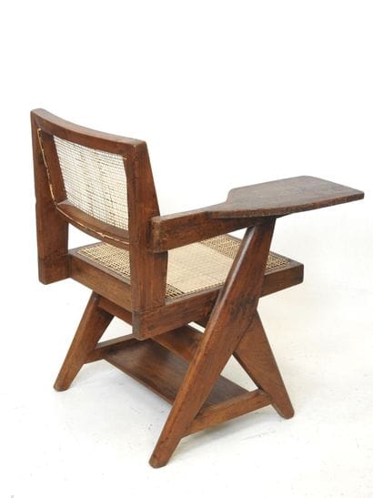 Pierre JEANNERET (1896-1967) 
Teak and wickerwork...