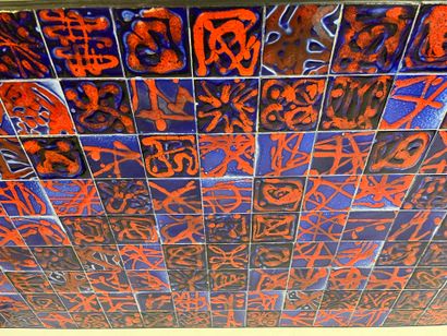 EXCEPTIONAL DINING TABLE with 180-tile ceramic...