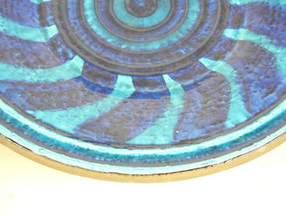 Inger PERSSON (b. 1936): Large circular turquoise...