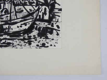 Irena DEDICOVA (1932-1987). Sailboat. Black...