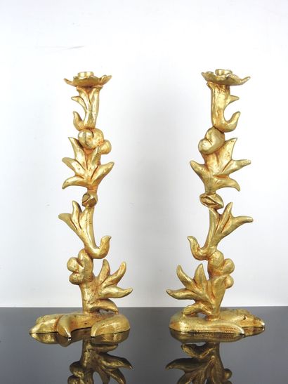 Georges MATHIAS(20th): Pair of gilded cast-aluminum...