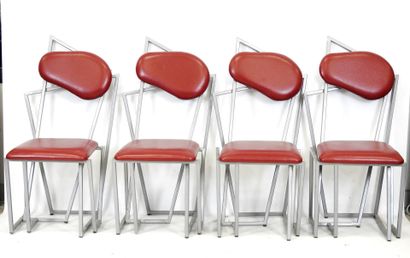 SUITE of FOUR unstructured dining chairs...