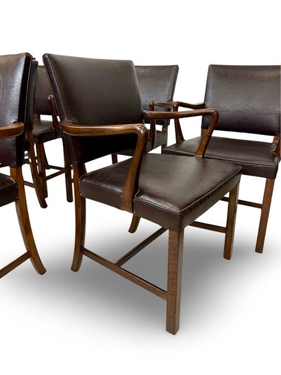 Ole WANSCHER (1903-1985)
Six rosewood armchairs,...