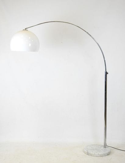 LAMPADAIRE Chrome-plated metal arch, marble...