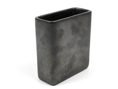 Pol CHAMBOST (1906-1983): Black ceramic quadrangular...