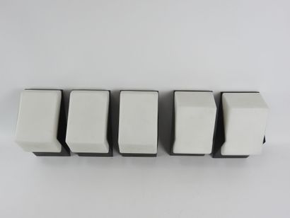 RAAK: Five sconces in black metal and opaline...