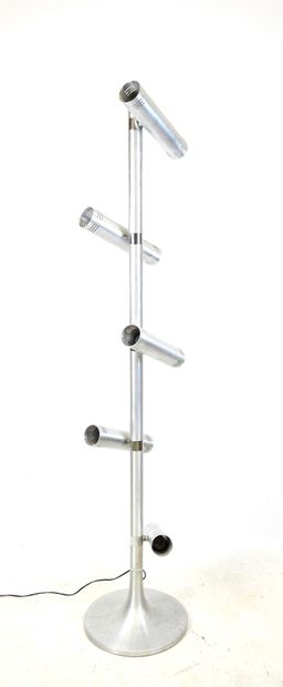 LAMPADAIRE in brushed aluminum with five...