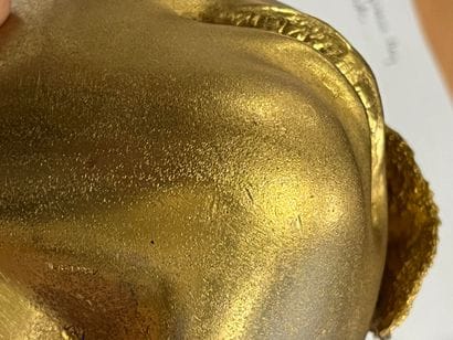 Claude LALANNE (1925-2019)
Apple mouth. 
Gilt...