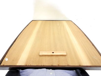 FOUR Scandinavian exotic wood and black skai...