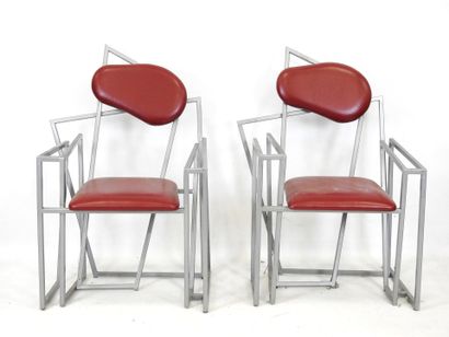 Pair of unstructured dining room CHAIRS in...