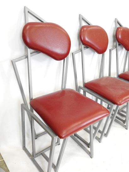 SUITE of FOUR unstructured dining chairs...