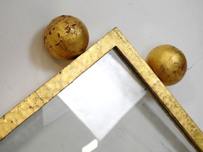 Rectangular metal frame with gold patina,...