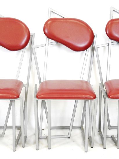 SUITE of FOUR unstructured dining chairs...