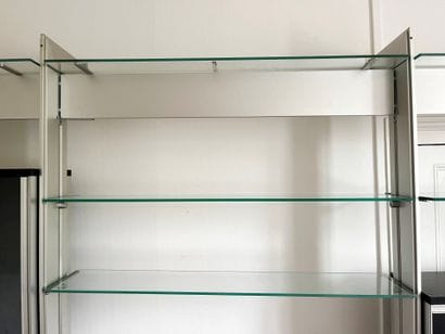 LARGE MODULABLE WALL LIBRARY forming a desk,...