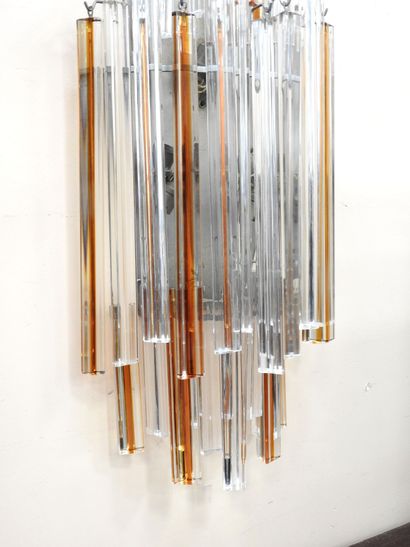 VENINI: Wall lamp with pendants made of orange...