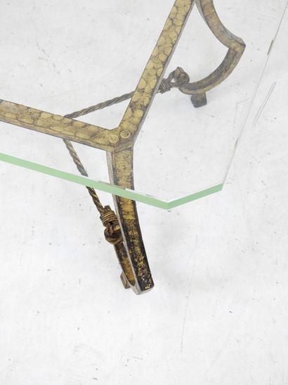 Maison RAMSAY: Low iron table with gilded...