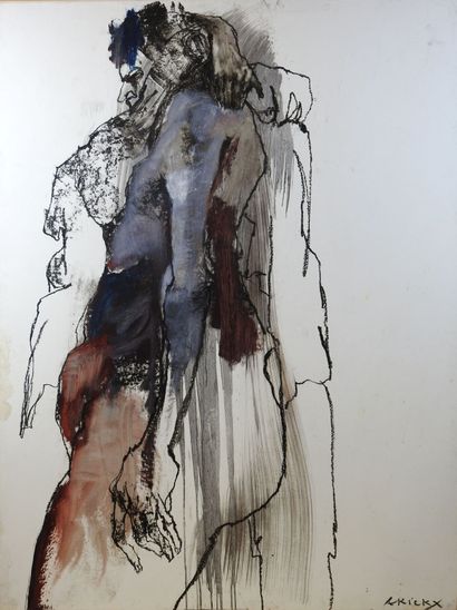 Lydie ARICKX (b. 1954): Couple embracing....