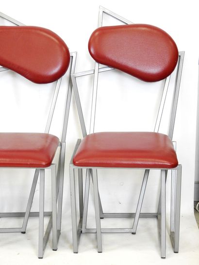 SUITE of FOUR unstructured dining chairs...
