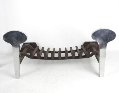 JEAN-PAUL CREATIONS: Chromed metal fireplace...