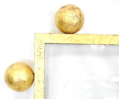Rectangular metal frame with gold patina,...