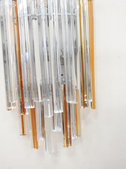 VENINI: Wall lamp with pendants made of orange...