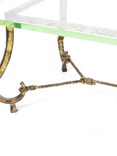 Maison RAMSAY: Low iron table with gilded...