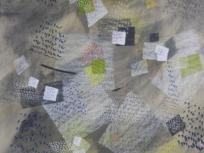 Abstract composition. Mixed media: colored...