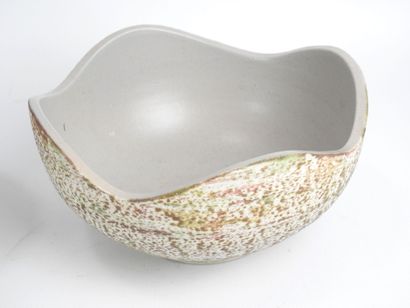 Pol CHAMBOST (1906 - 1983): Two cream ceramic...