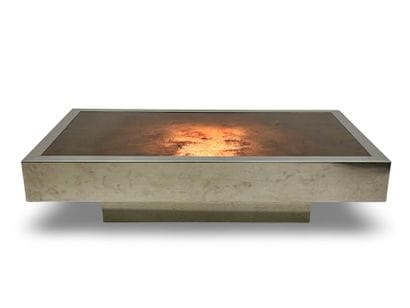 Rectangular chrome-plated metal LOW TABLE...