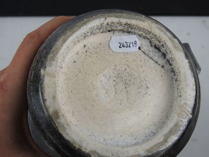 Mado JOLAIN (1929 - 2019): Grey ceramic diabolo...