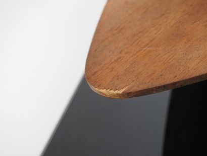 Triangular teak PLAFON with three opaline...