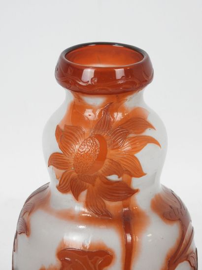Émile GALLÉ (1846-1904): Double gourd vase...