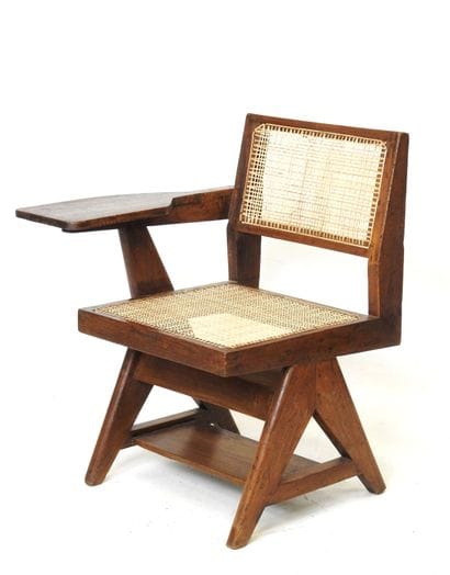 Pierre JEANNERET (1896-1967) 
Teak and wickerwork...