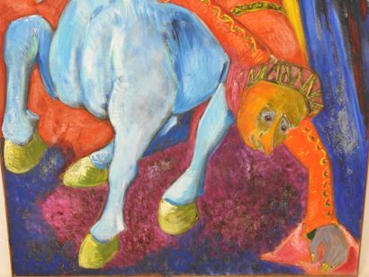 Hubert DAMON (1935-2010): The rider caressing...